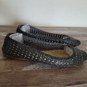 Prada Black Woven Flats